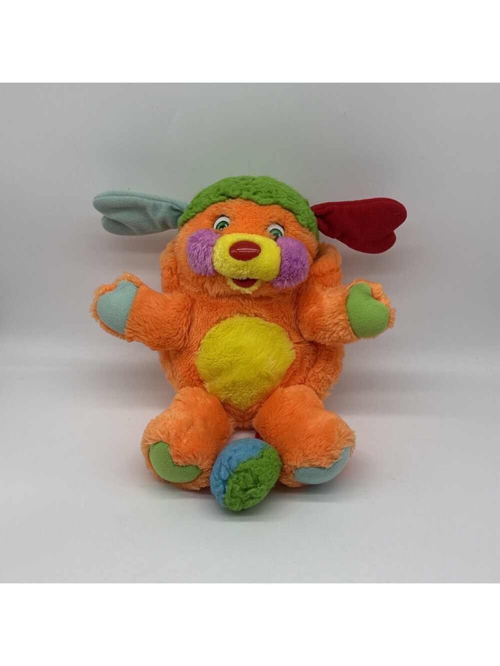 Mattel Popples Orange Colorblock Popple Plush Toy Stuffed Animal 12" Vtg 1985